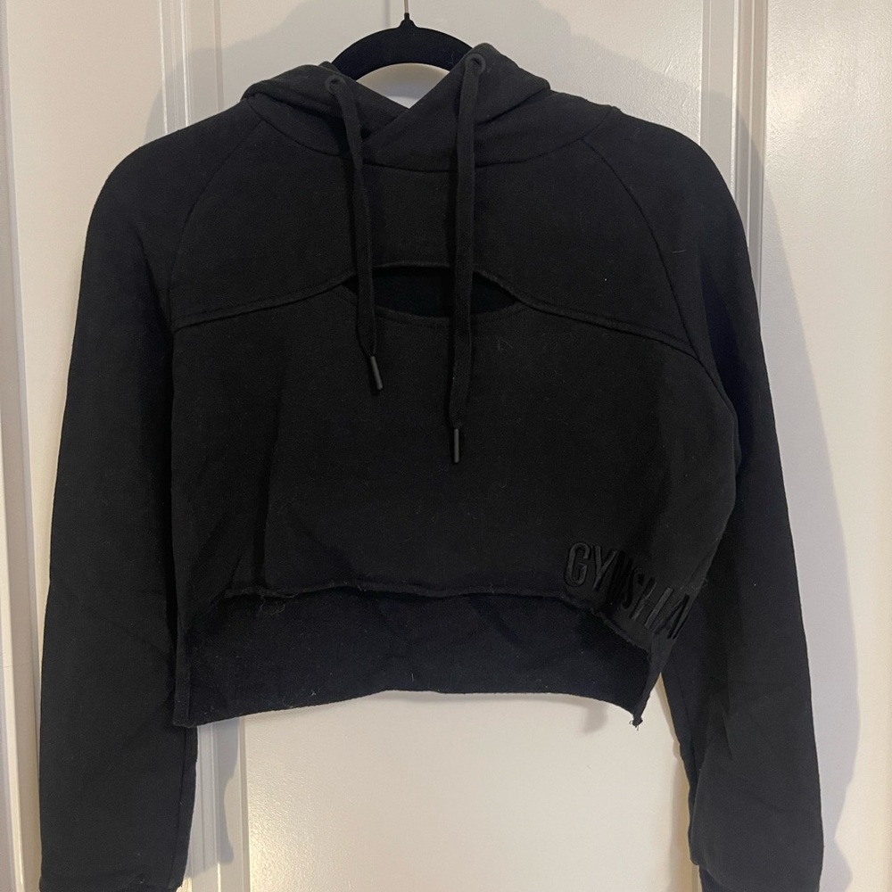 Gymshark Black Cutout Cropped Hoodie